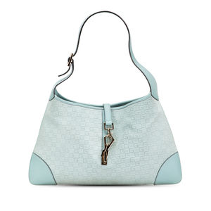 Pre-Loved Gucci Square G Suede Jackie Hobo